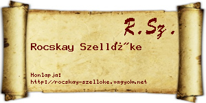 Rocskay Szellőke névjegykártya